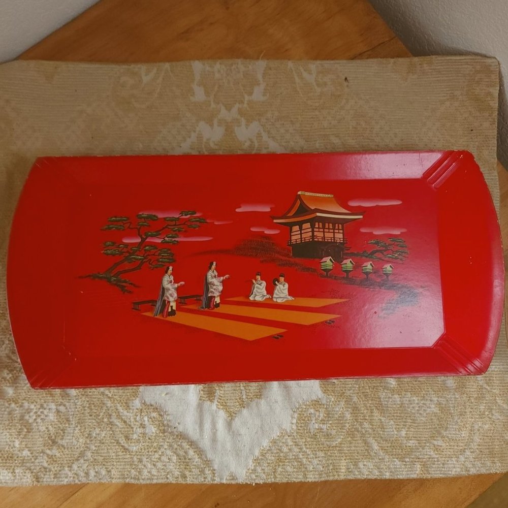 Vintage Dinnerware MCM Hasko De Luxe Chicago LOT 11 Trays Asian Decor